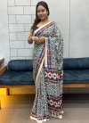 Tew Japan Satin Soft With Ajrak Print Sarees Wholesalers In Delhi